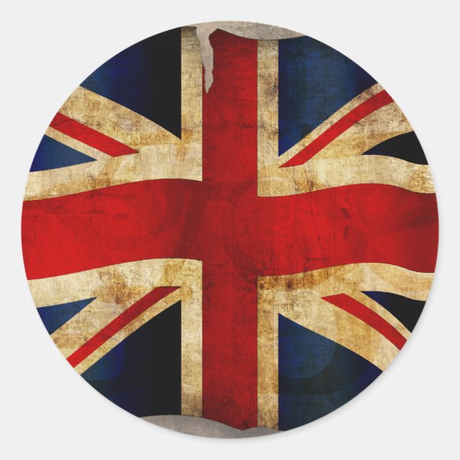 Union Jack Klassischer Rund Aufkleber (Vorderseite)