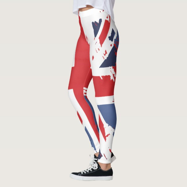Union Jack Leggings mit Distressed-Look - UK Flagg (Links)