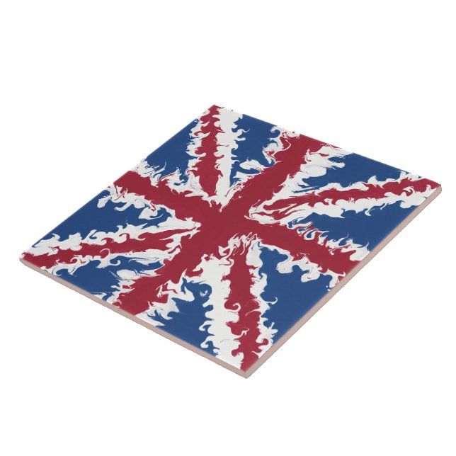 Union Jack Liquid Art Craft DIY Fliese (Seite)