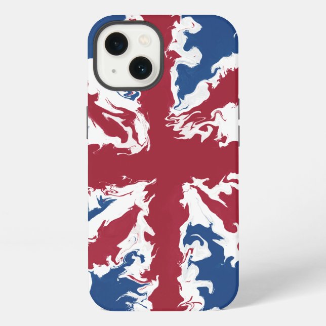 Union Jack Liquid Art  iPhone Hülle (Rückseite)