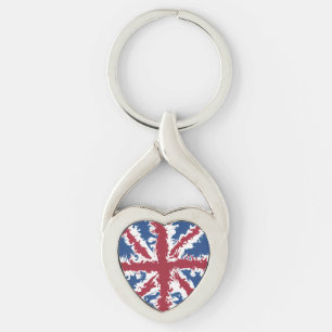 Union Jack Liquid Art Schlüsselanhänger