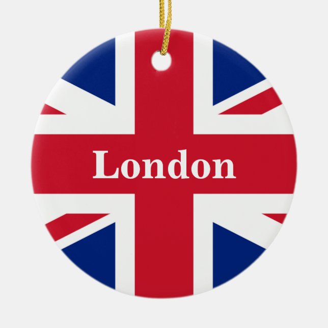 Union Jack London ~ Britische Flagge Keramik Ornament (Vorne)