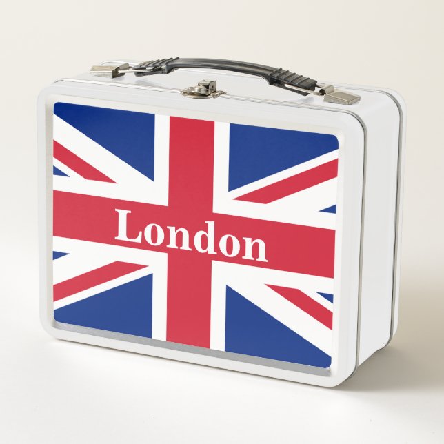 Union Jack London ~ Britische Flagge Metall Brotdose (Vorderseite)