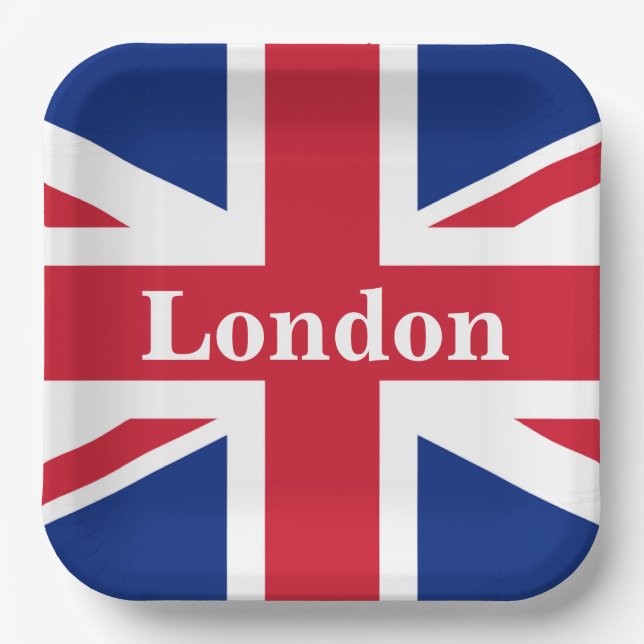 Union Jack London ~ Britische Flagge Pappteller (Vorderseite)