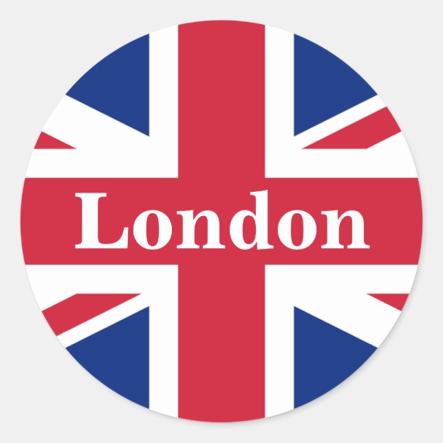 Union Jack London ~ Britische Flagge Runder Aufkleber (Vorderseite)