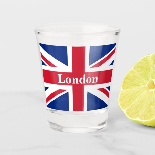 Union Jack London ~ Britische Flagge Schnapsglas (Vorderseite)