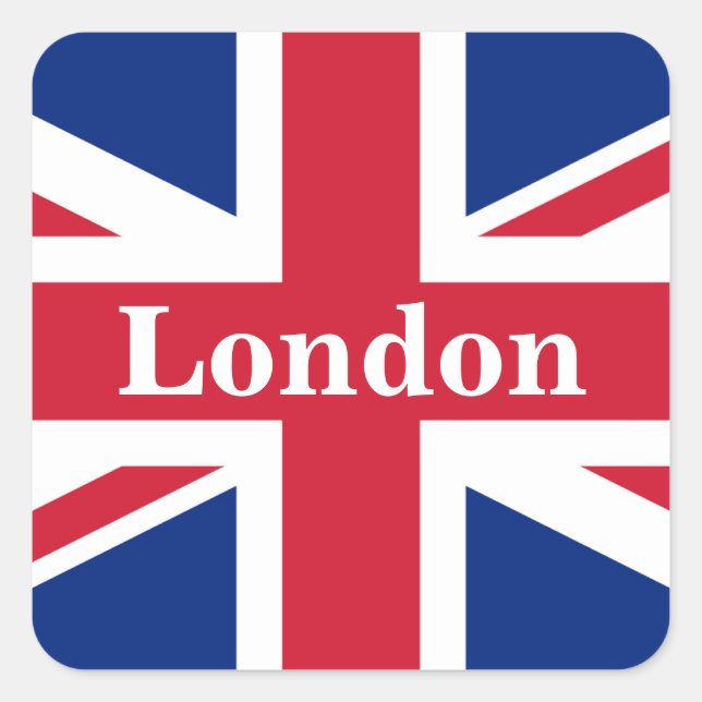 Union Jack London ~ British Flag Classic Round Sti Quadratischer Aufkleber (Vorderseite)
