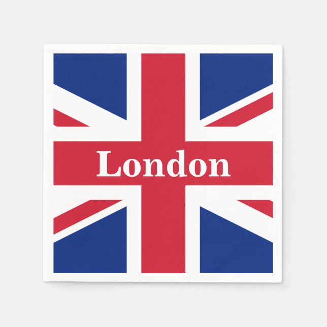 Union Jack London ~ British Flag Paper Dinner Napo Serviette (Vorderseite)