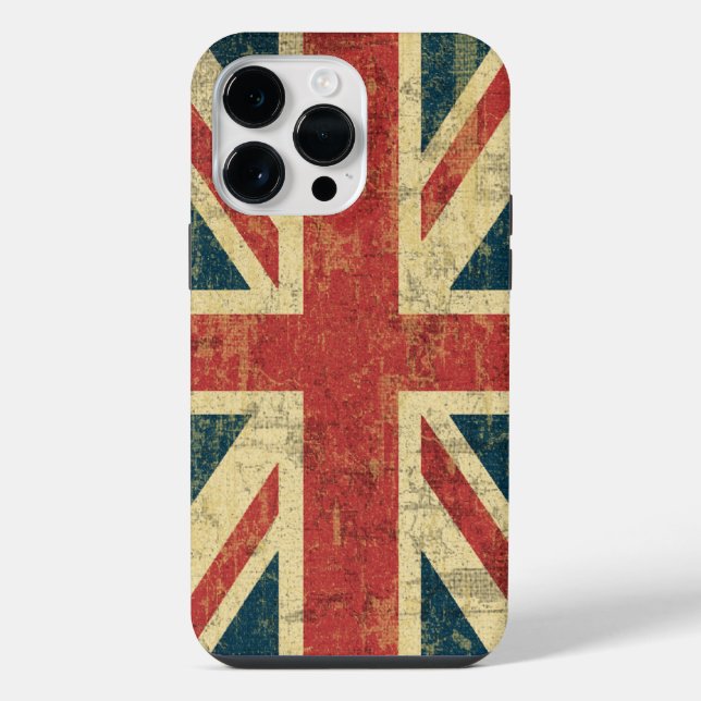 Union Jack mit Grungy-Effekt iPhone Hülle (Rückseite)