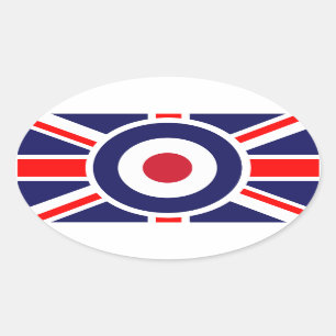Union Jack Mods England Zielscheibe Ovaler Aufkleber