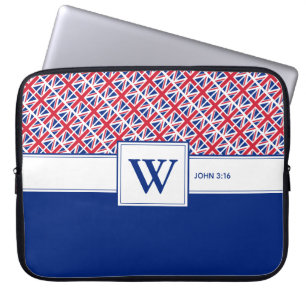 UNION JACK Monogram Custom Christlich UK Laptopschutzhülle