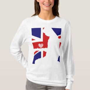 Union Jack muslimische Frauen beten mit einem Herz T-Shirt