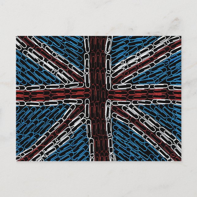 Union Jack of Paperclips Postkarte (Vorderseite)