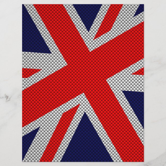 Union Jack on Carbon Fibre Style Print Flyer (Vorne)