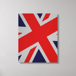 Union Jack on Carbon Fibre Style Print Leinwanddruck