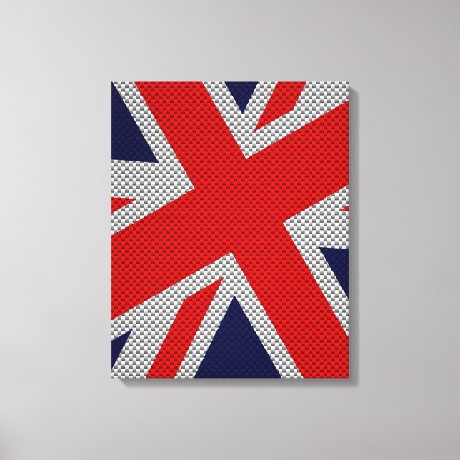 Union Jack on Carbon Fibre Style Print Leinwanddruck (Vorderseite)