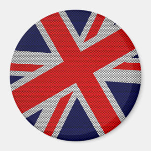 Union Jack on Carbon Fibre Style Print Magnet