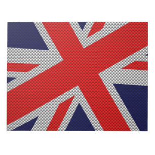 Union Jack on Carbon Fibre Style Print Notizblock