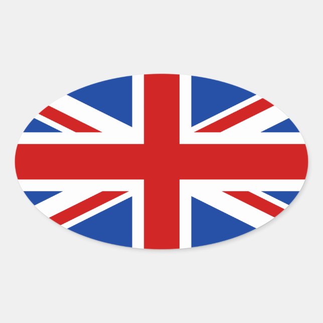 Union Jack Oval Aufkleber (Vorderseite)