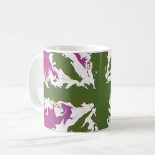 Union Jack Painted UK Art Pink und Green Art Zuhau Kaffeetasse