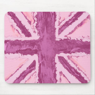 Union Jack Painted UK Art Plum Mousepad