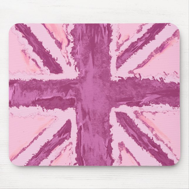 Union Jack Painted UK Art Plum Mousepad (Vorne)