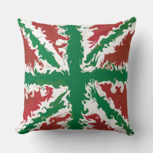 Union Jack Painted UK Art Red and Green throw Kissen