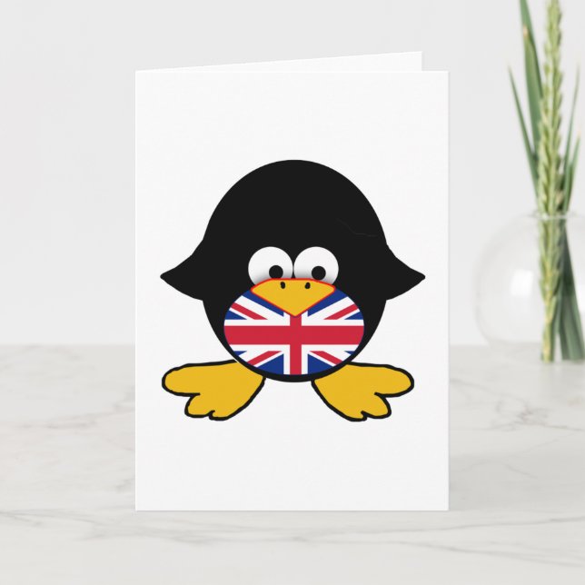 Union Jack Penguin Karte (Vorderseite)