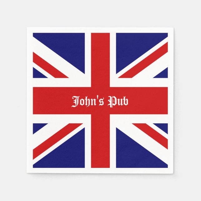 Union Jack Personalisiert British Pub Serviette (Vorderseite)