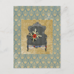 Union Jack Queen Anne Stuhl Mohn Postkarte