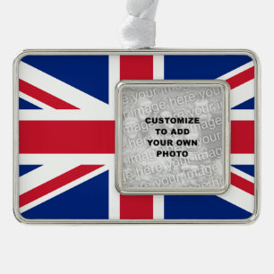 Union Jack Rahmen-Ornament Silber