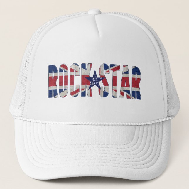 Union Jack Rock Star Hut Truckerkappe (Vorderseite)