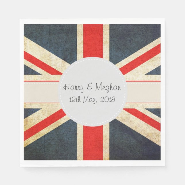 Union Jack Royal Wedding Cocktail Napkins Serviette (Vorderseite)