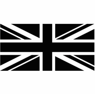 Union Jack ~ Schwarz und Weiß Fotoskulptur Schlüsselanhänger