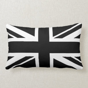 Union Jack ~ Schwarz und Weiß Lendenkissen