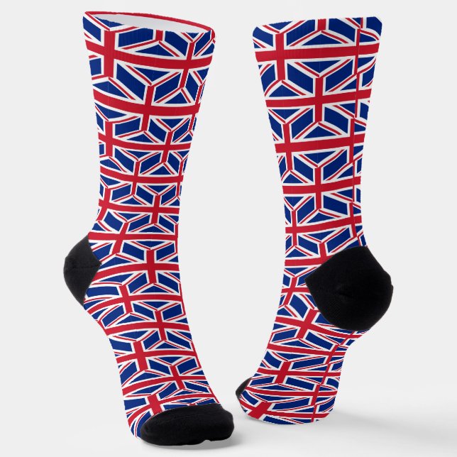 Union Jack Socks UK patriotische Britische Flaggen Socken (Gewinkelt)