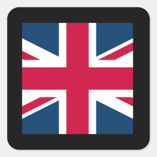Union Jack Sticker Platz mit schwarzem Rand