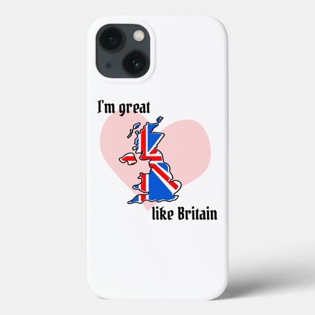 Union Jack UK britisches Design mit Herz Case-Mate iPhone Hülle (Rückseite)