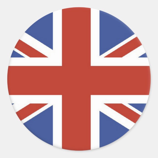 Union Jack UK Flag Circle Designs. Runder Aufkleber (Vorderseite)