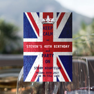 Union Jack UK Flag Unisex Birthday Party Einladung