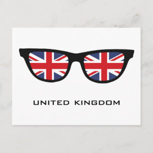 Union Jack UK Shades benutzerdefinierte Text- und  Postkarte