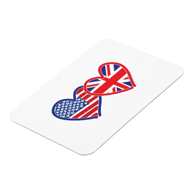 Union Jack USA Heart Save the Date Magnet (Linke Seite)