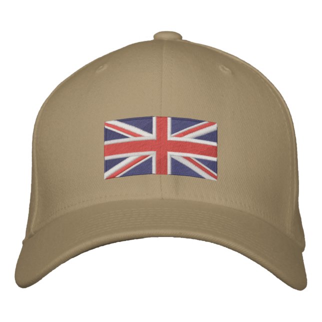 Union Jack - Vollfarbigkeit Bestickte Baseballkappe (Vorderseite)