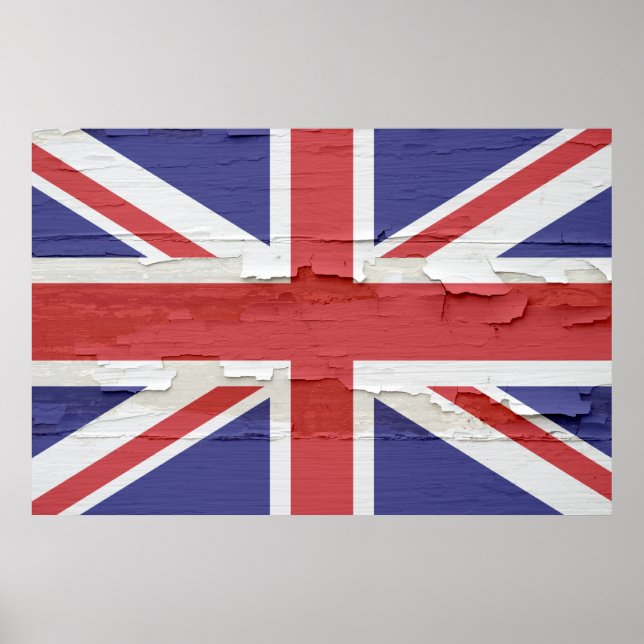 Union Jack Weathered Paint Poster (Vorne)