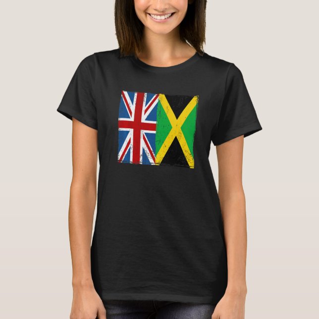 Union Jack With Jamaican Flag & British Caribbean T-Shirt (Vorderseite)