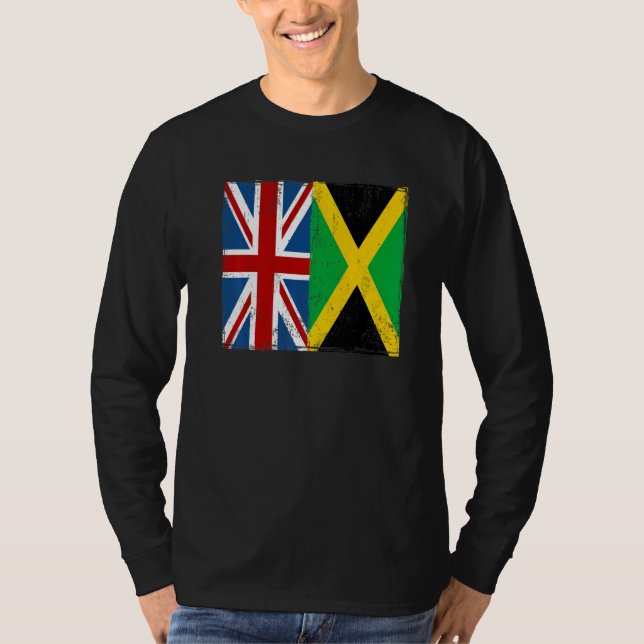 Union Jack With Jamaican Flag & British Caribbean T-Shirt (Vorderseite)