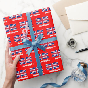 Union Jack Wrapping Paper, British Flag, UK Red Geschenkpapier