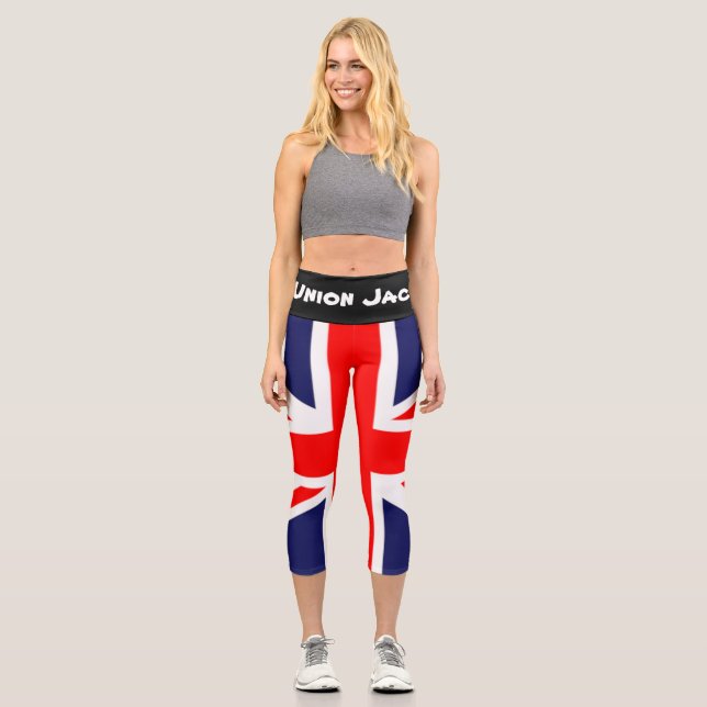 Union Jack Yoga Pants Capri Leggings (Vorderseite)