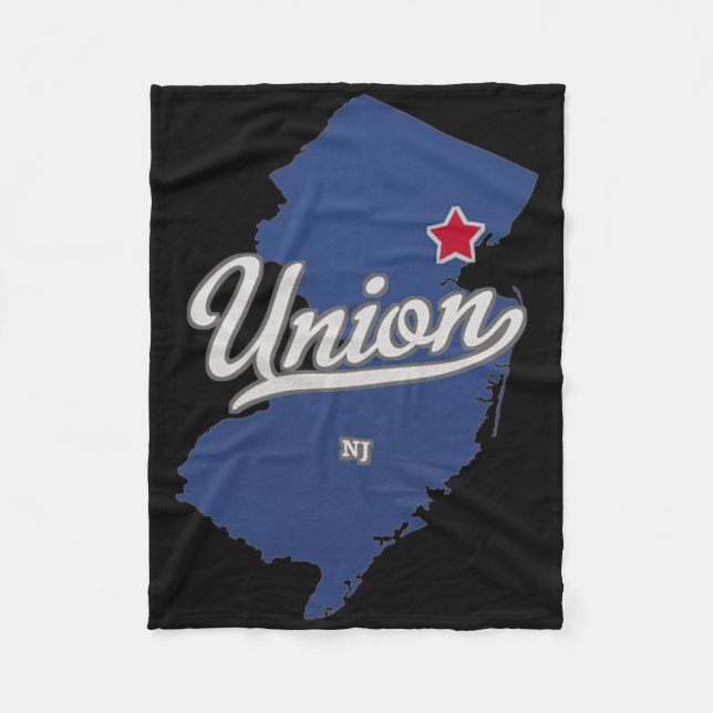 Union New Jersey Nj Karte  Fleecedecke (Vorderseite)