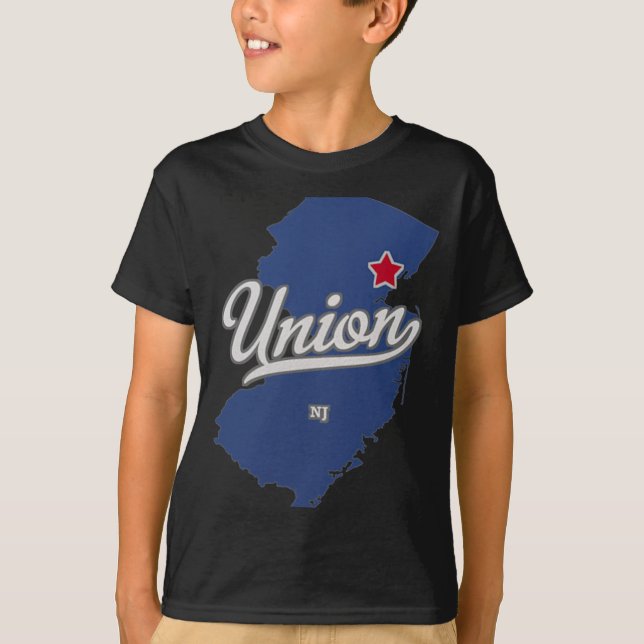 Union New Jersey Nj Map  T-Shirt (Vorderseite)